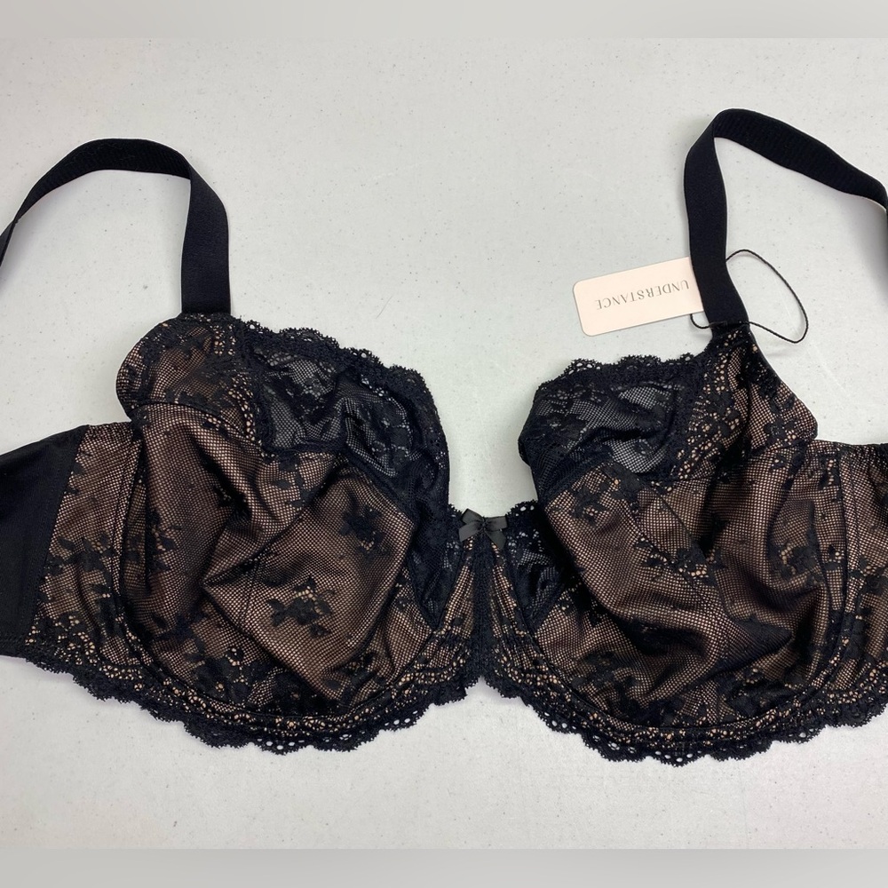 NWT Understance BLK/TAN Unlined Underwire, 36K *P1101